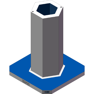 AMR-H071232-25 Hexagon Angle Tombstones