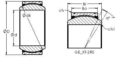 GEG160XT-2RS spherical plain radial bearing drawings