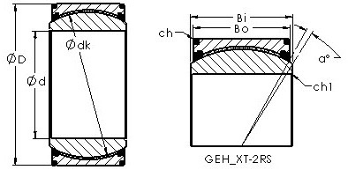 GEH380XT-2RS spherical plain radial bearing drawings