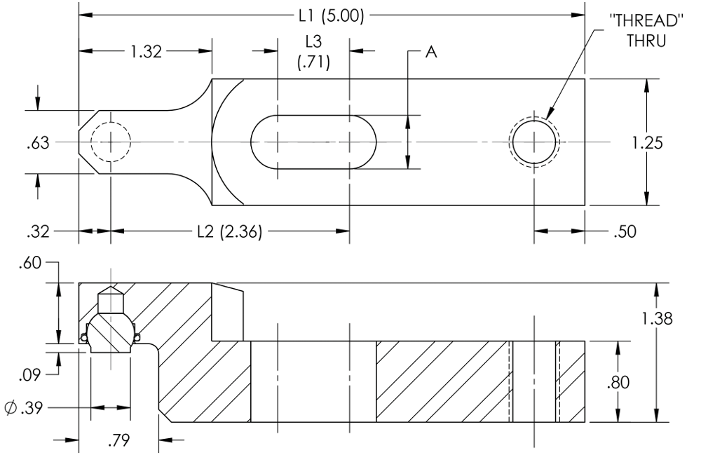 Single Bar Heel Rest Offset Ball Elements