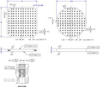 PRECISION CNC BASE PLATES WITH PATTERNED GRID HOLES