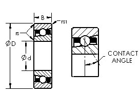 H7040AC angular contact ball bearings diagram