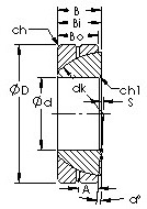 GAC100S spherical plain  bearing drawings