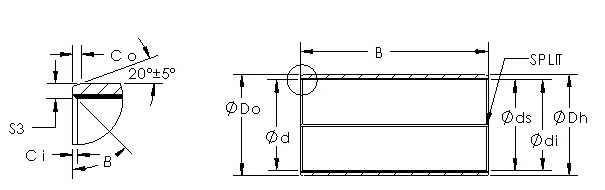 AST850BM 2420 metal backed bronze bushing drawings