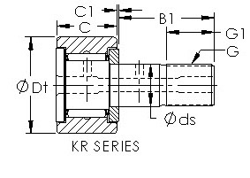 KR22 cam follower roller bearing cad drawing