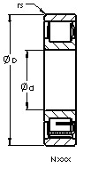 N220  cylindrical roller  ball bearing drawings