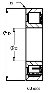 NJ2211 EMA  cylindrical roller  ball bearing drawings