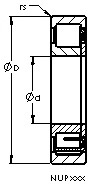 NUP2208 E  cylindrical roller  ball bearing drawings