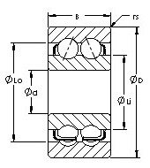 5204 double row angular contact ball bearings diagram