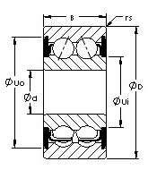 5311-2RS double row angular contact ball bearings diagram