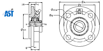 UCFC204-20MM - Piloted, set screw design, cast iron housing CAD drawing