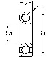 1602 commerical inch series ball bearings diagram