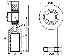 SIZP25S rod ends CAD drawing