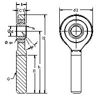 SA12C rod ends CAD drawing