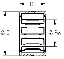 NCS4424  precision needle roller bearing drawings