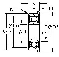 FR3-2RS R series ball bearing drawings