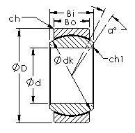 GE20C spherical plain radial bearing drawings