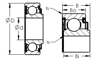 87505 felt sealed single row ball bearings diagram