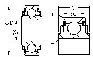 88503 felt sealed single row ball bearings diagram