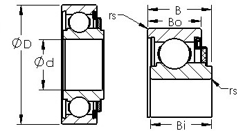 8501 felt sealed single row ball bearings diagram