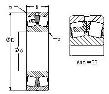 22320MAW33  spherical roller bearing drawings