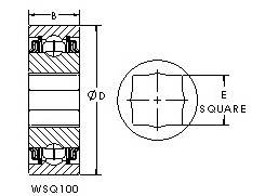 WSQ111-108 square bore ball bearing drawings