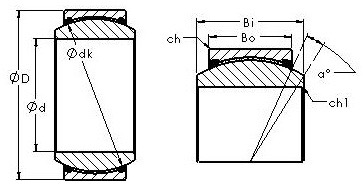 GE40ET/X-2RS spherical plain radial bearing drawings