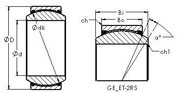 GEG60ET-2RS spherical plain radial bearing drawings