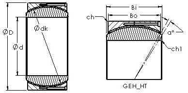 GEH320HT spherical plain radial bearing drawings