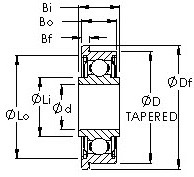 F4ZZ tapered od flanged ball bearing drawings