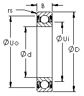 SR1878ZZ SR series thin section  ball bearing drawings