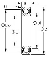 6906ZZ  thin section  ball bearing drawings