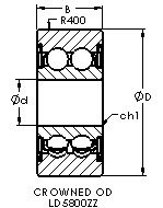 LD5800ZZ  track  ball bearing drawings