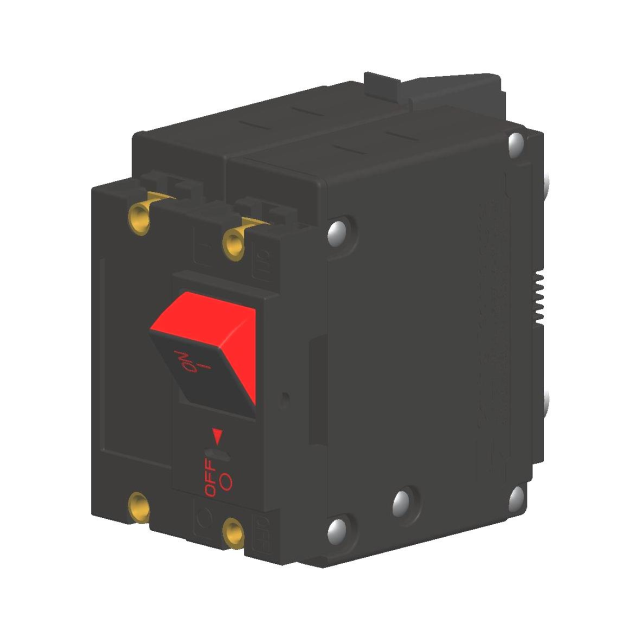 Push-To-Reset, Flat Visi-Rocker, Double-pole, Screw 10-32 Back Connect terminals