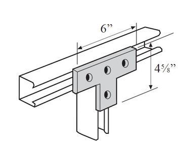 FRP CH CONN PLT VERT TEE 4-HL